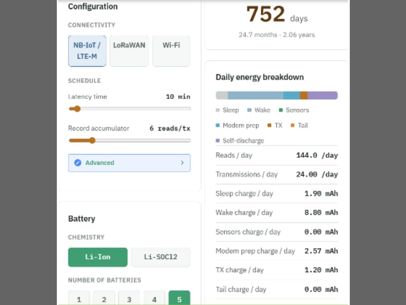 Nueva calculadora de consumos y autonomía a pilas